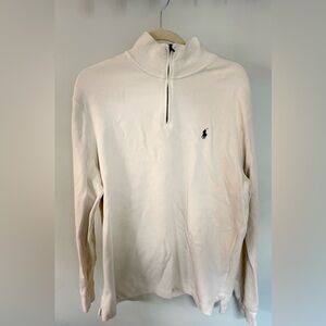 Polo Ralph Lauren Men's Cream Quarter-Zip Pullover Sweater - Size Large